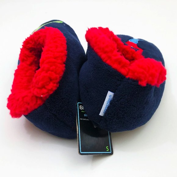 NWT Snoozies Men's Slippers Golf the 18th Hole Small 7/8 Dark Navy Blue - Picture 3 of 6